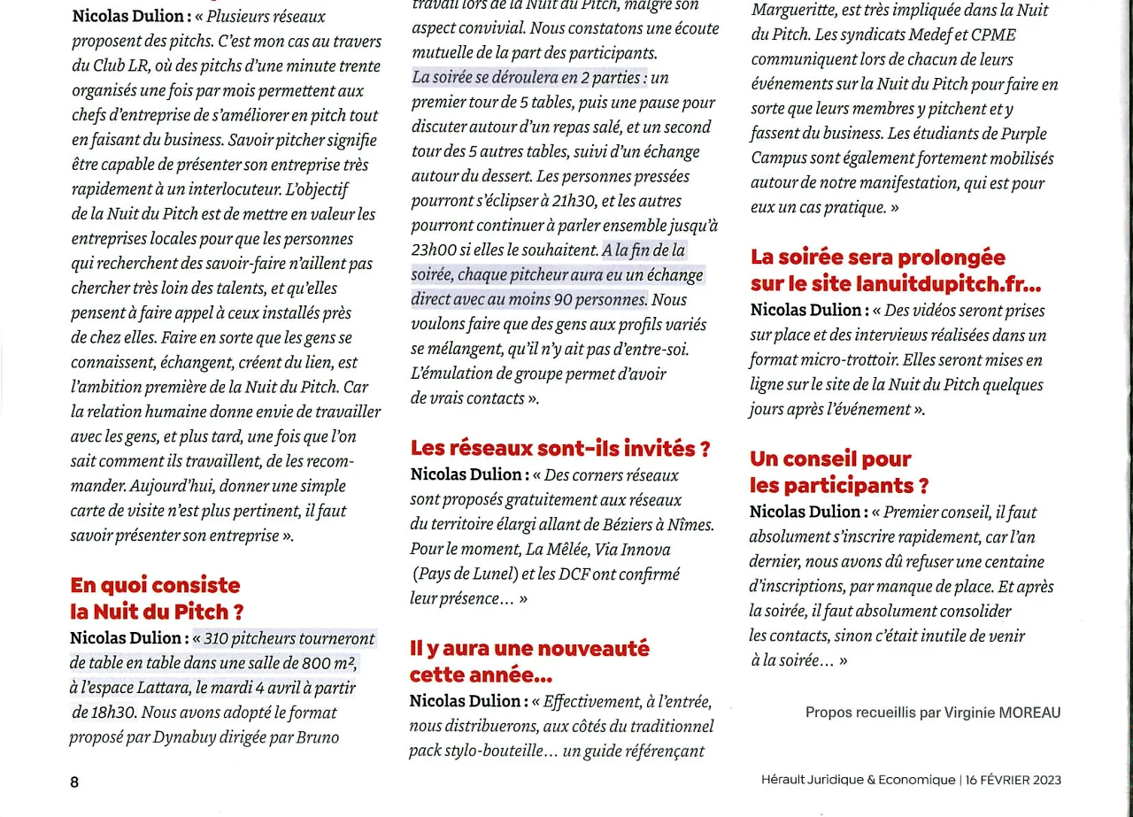 La Nuit du Pitch, un rendez-vous professionnel convivial — lecture locale 2