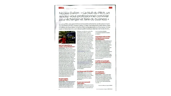 Hérault Juridique & Économique • 16 février 2023 - La Nuit du Pitch, un rendez-vous professionnel convivial - Interview de Nicolas Dulion autour de La Nuit du Pitch, de son format de rencontres professionnelles et de la dynamique business à Lattes.