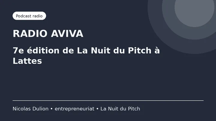 Podcast Radio Aviva sur la 7e édition de La Nuit du Pitch